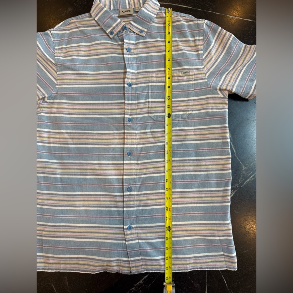 Vans Men's M Short Sleeve Multicolor Siesta Striped Button Down Shirt - Picture 6 of 8